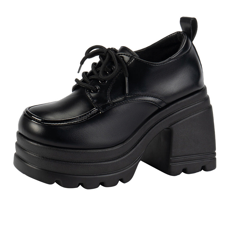 Damen Stiefeletten mit hohem Plateau und Schnürung EB