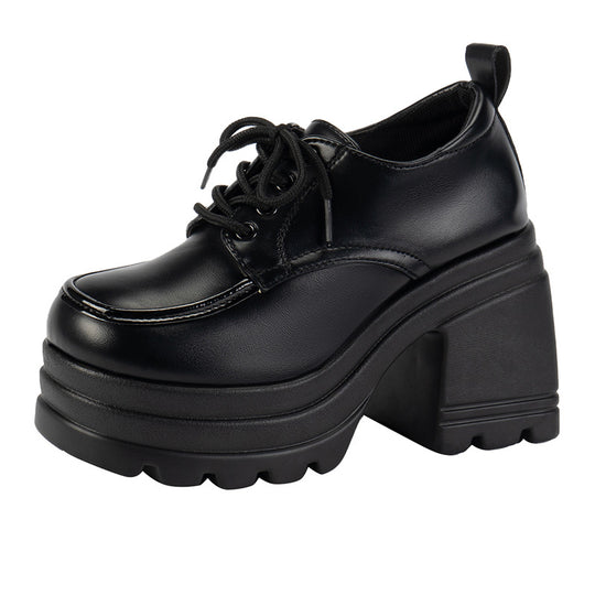 Damen Stiefeletten mit hohem Plateau und Schnürung EB