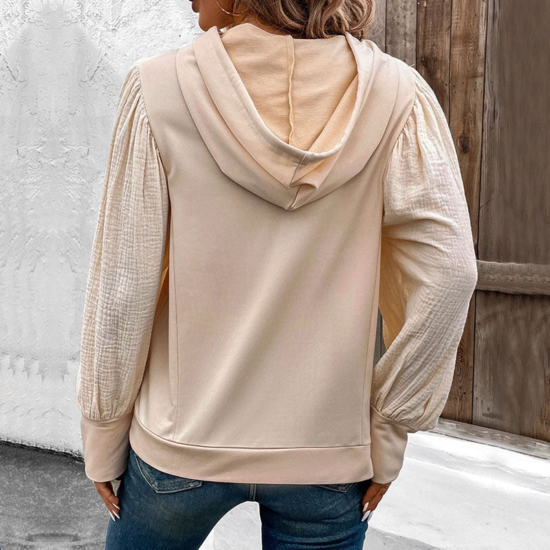 Damen Kapuzenpullover mit voluminösen Ärmeln und praktischen Kängurutaschen EB