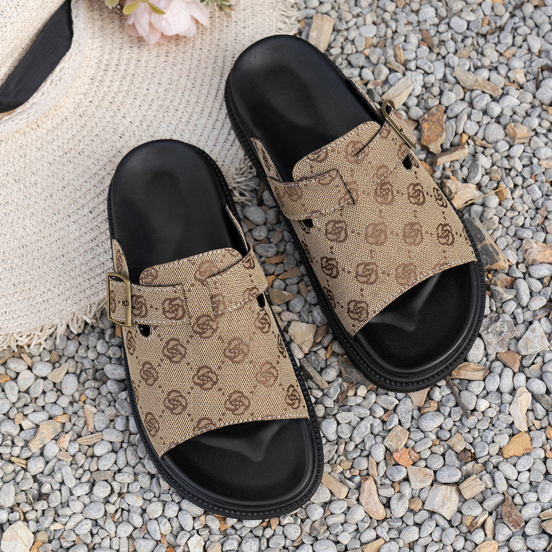 Damen Komfortable Slide-Sandalen mit modischem Riemendesign EB
