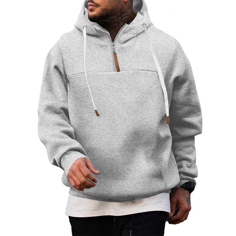 Herren lässiger Kapuzenpullover mit hochwertigem Reißverschluss und strukturiertem Stoff EB