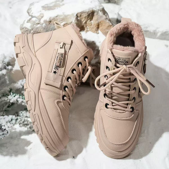 Damen gefütterte High-Top Sneakers mit rutschfester Sohle und modischem Design EB