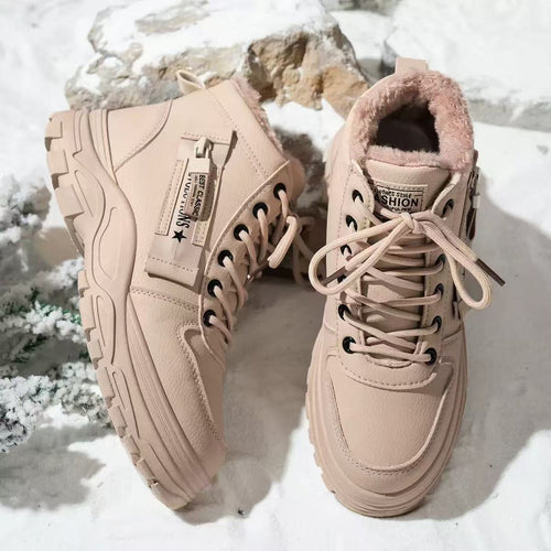 Damen gefütterte High-Top Sneakers mit rutschfester Sohle und modischem Design EB