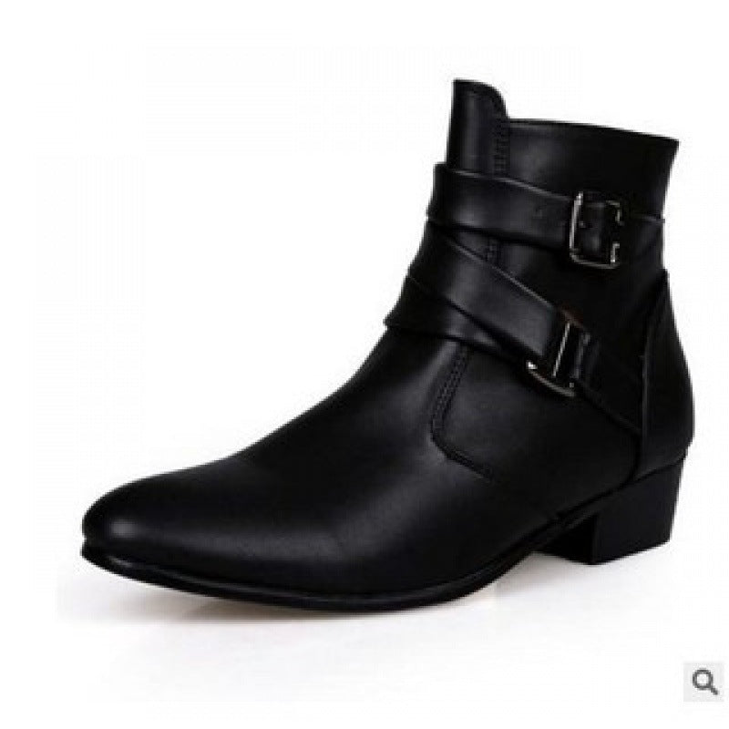 Damen modische Stiefeletten mit elegante Schnallen und strapazierfähigem Obermaterial EB