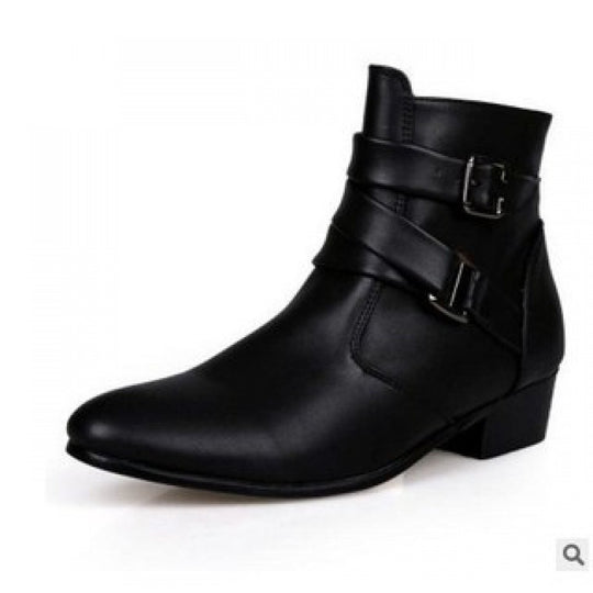 Damen modische Stiefeletten mit elegante Schnallen und strapazierfähigem Obermaterial EB