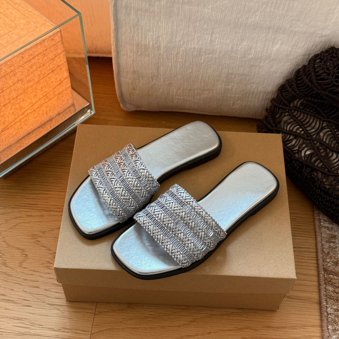 Damen Komfortable Zehentrenner-Sandalen mit modischem Riemendesign und weich gepolsterter Sohle EB