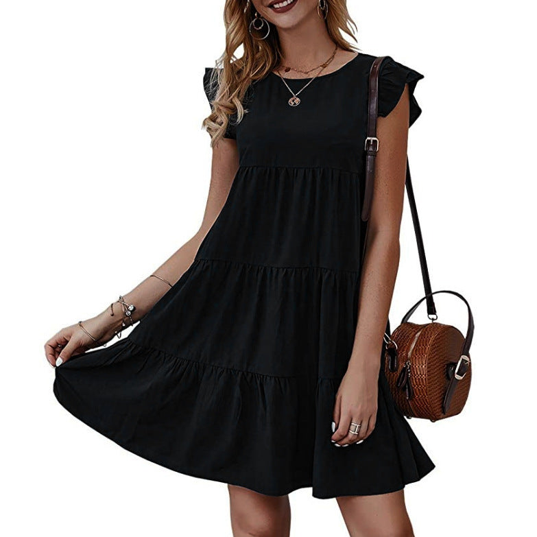 Damen Freizeitkleid mit Volant-Detail und schickem Schnitt EB