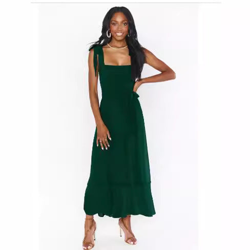 Damen Sommerliches Maxikleid mit eleganter Schleifenverzierung EB