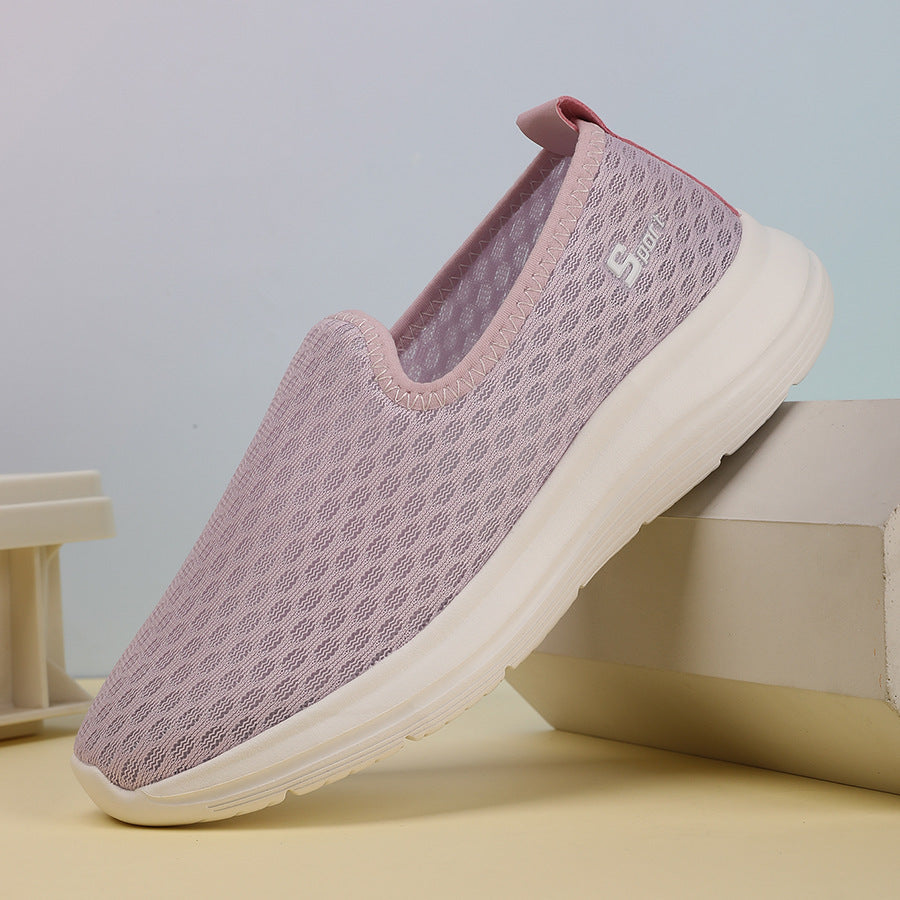 Damen nan ultraleichter Strick-Schlupfschuh mit nahtlosem Obermaterial, gepolsterter Komfortsohle und flexibler Laufsohle EB
