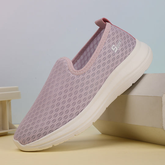 Damen nan ultraleichter Strick-Schlupfschuh mit nahtlosem Obermaterial, gepolsterter Komfortsohle und flexibler Laufsohle EB