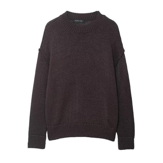 Damen lässiger Strickpullover mit weitem Schnitt und Oversized-Style EB