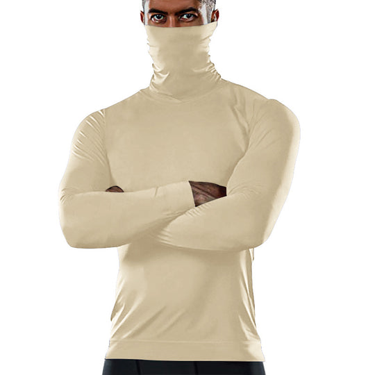 Herren funktionales Langarmshirt mit hohem Kragen und feuchtigkeitsregulierendem Material EB