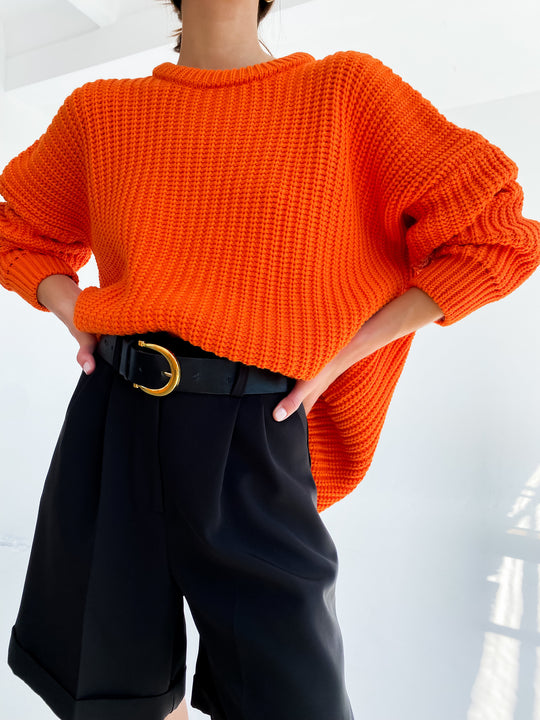 Damen lässiger Strickpullover mit strukturierter Mascheninterpretation und weitem Schnitt EB