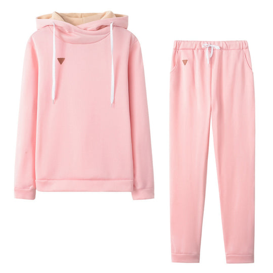 Damen Sportliches Hoodie-Set mit bequemer Passform und elastischen Hosen EB