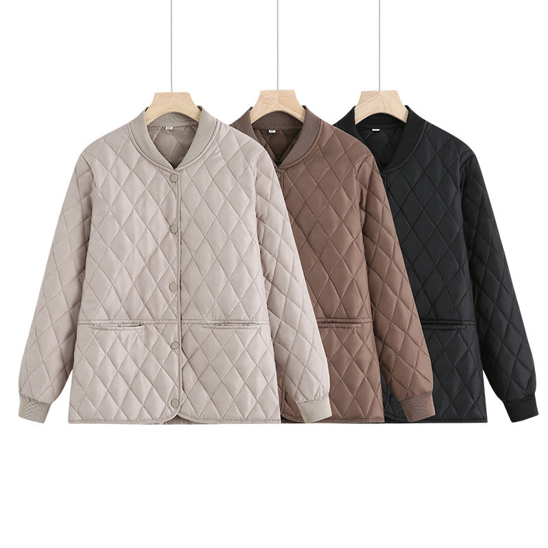 Damen gesteppte Übergangsjacke mit praktischen Taschen und elastischen Bündchen EB