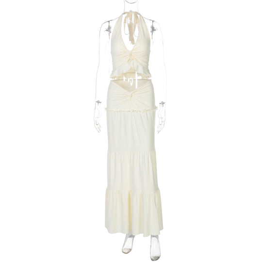 Damen Maxi-Kleid mit offener Rückenpartie und innovativem Wickeldesign EB