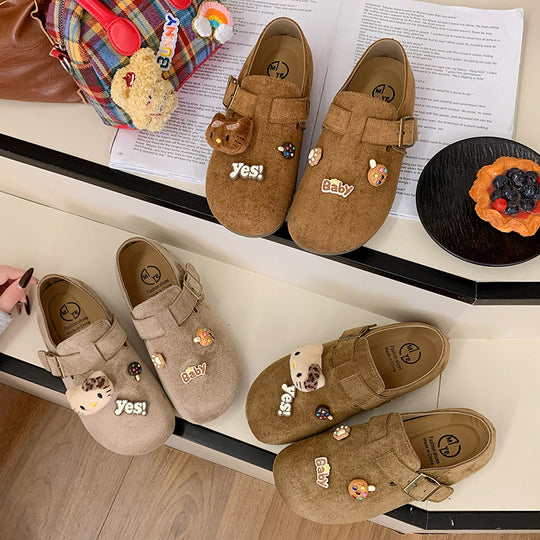 Damen Komfortable Clogs mit modischem Schnallen-Design und verspielten Details EB