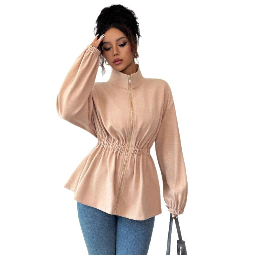 Damen Moderner Zip-Hoodie mit Taillierung EB
