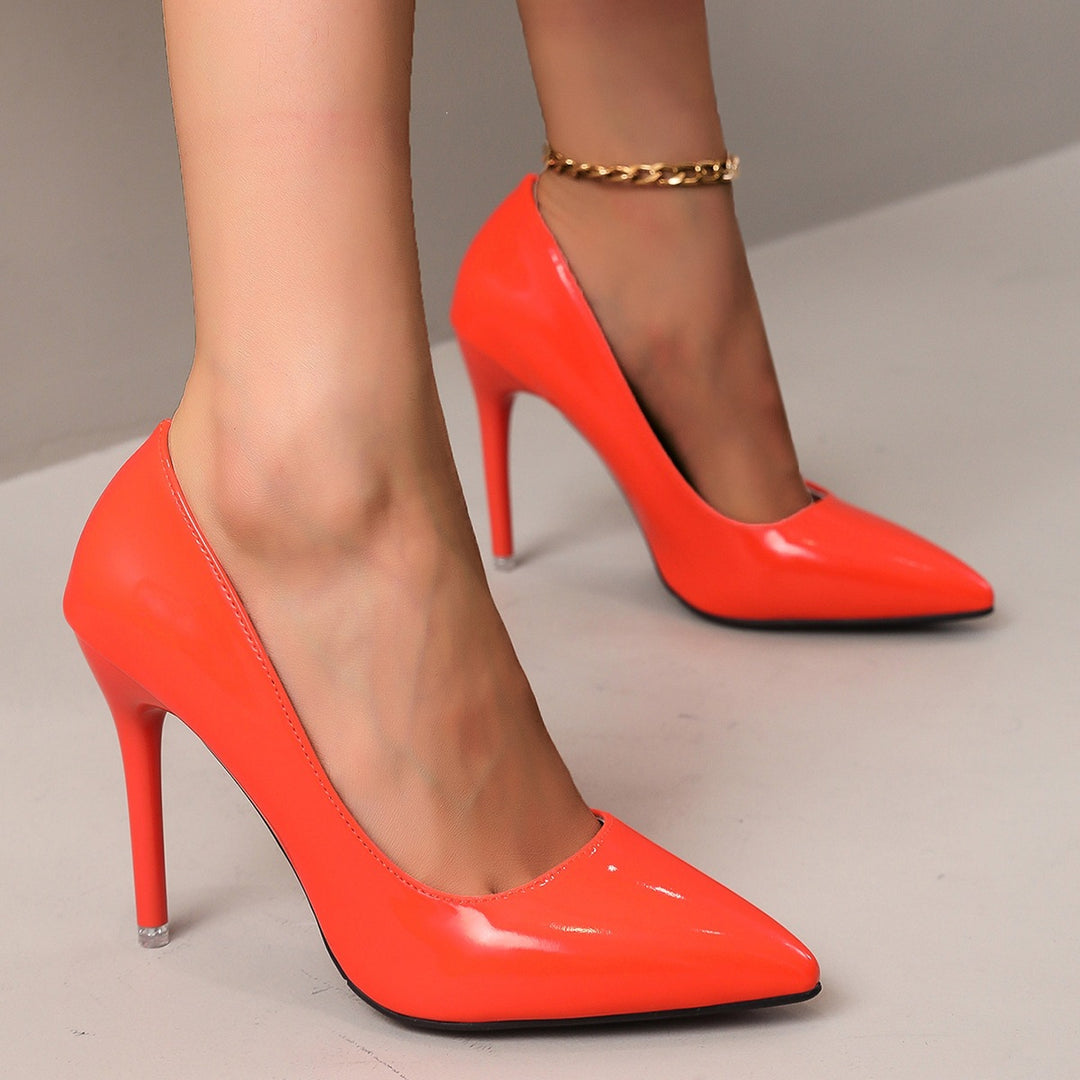 Damen Elegante und stilvolle High-Heels mit glänzender Oberfläche EB