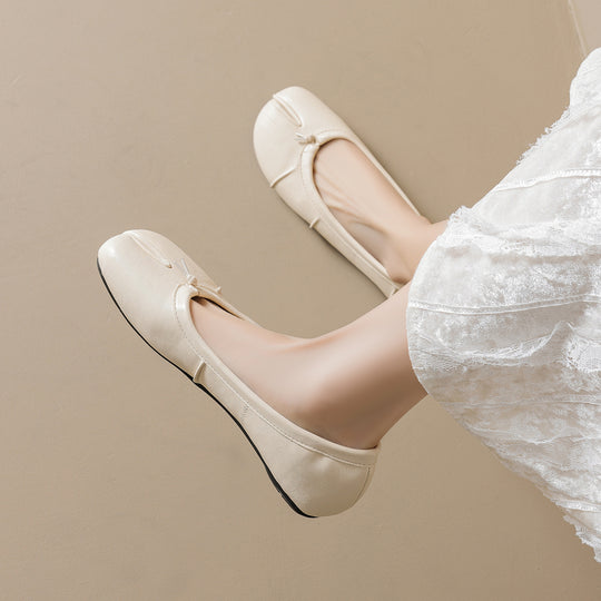 Damen Ballerina mit geschmeidigem Leder und elastischem Komfort EB