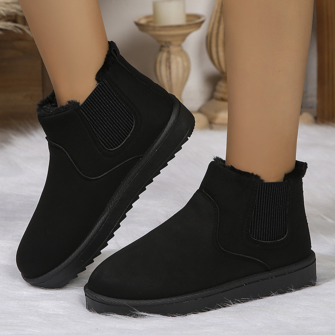 Damen  Chelsea-Boots mit warmem Teddyfutter, elastischem Seiteneinsatz und rutschfester Profilsohle EB