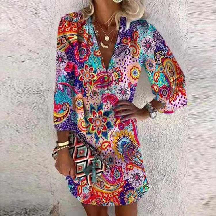 Damen Freizeitkleid im verspielten Paisley-Design EB