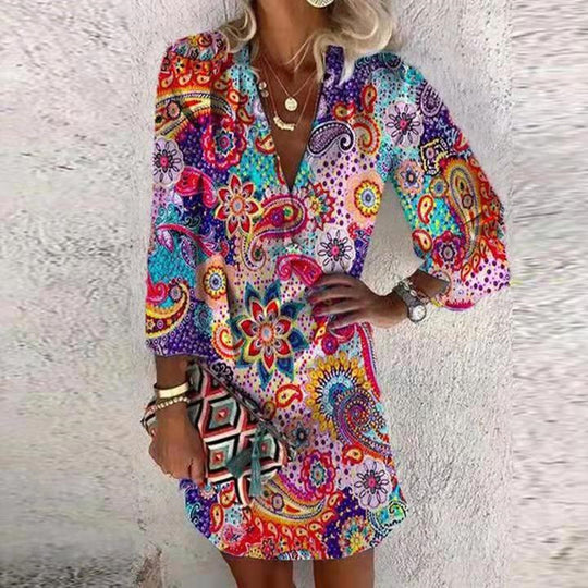 Damen Freizeitkleid im verspielten Paisley-Design EB