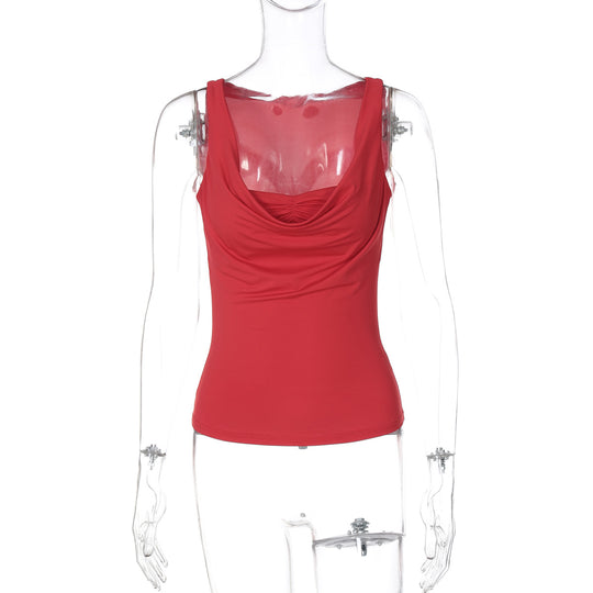 Damen Figurbetontes Tank-Top mit geschmackvollem Drapierungselement EB