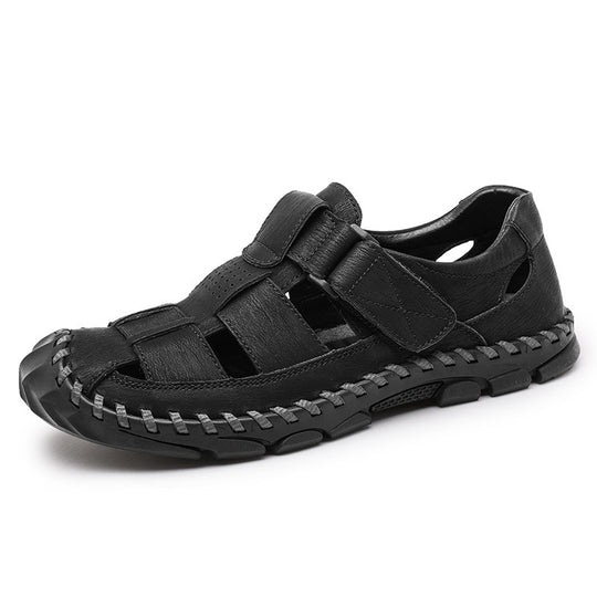 Herren Komfortable Leder-Sandalen mit atmungsaktivem Design und verstellbarem Riemensystem EB