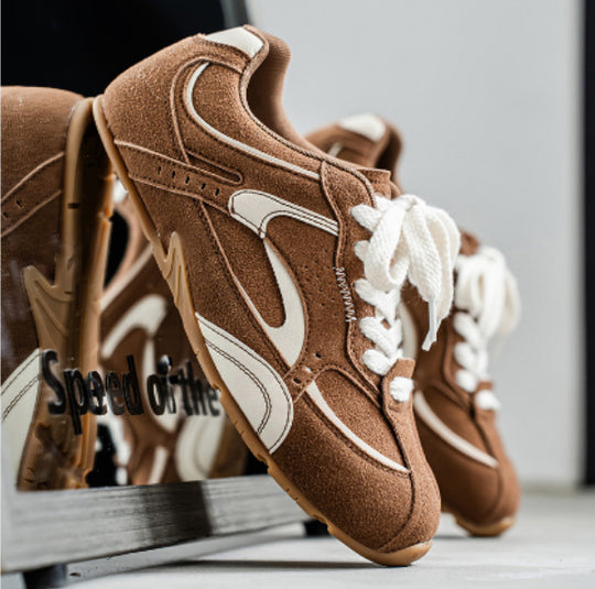 Damen Bequeme Sneakers aus Wildleder mit atmungsaktiver Sohle EB