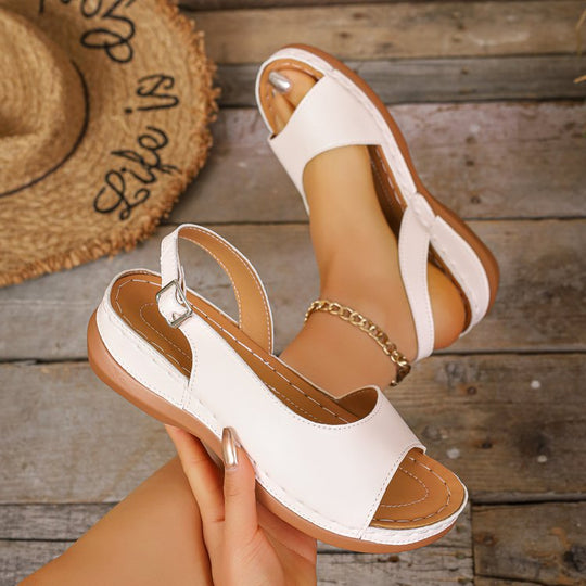 Damen Komfortable Freizeitsandalen mit verstellbarem Riemendesign und anatomischem Fußbett EB