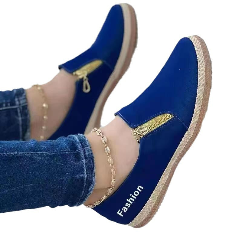 Damen Modische Slip-On Schuhe mit goldenen Akzenten EB