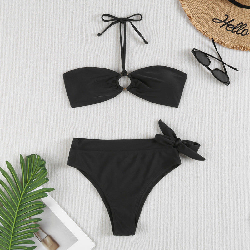 Damen Bandeau-Bikini mit verstellbaren Trägern und hochwertigem Twist-Design EB