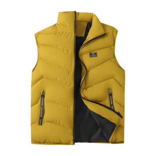 Herren Packbare Microfaser‑Steppweste mit Thermoisolierung, hohem Kragen und sicheren Ziptaschen EB