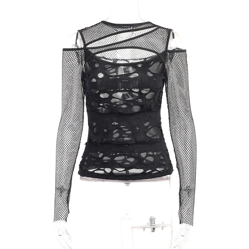 Damen figurbetonte Bluse mit Rüschendetails und Schnürung EB