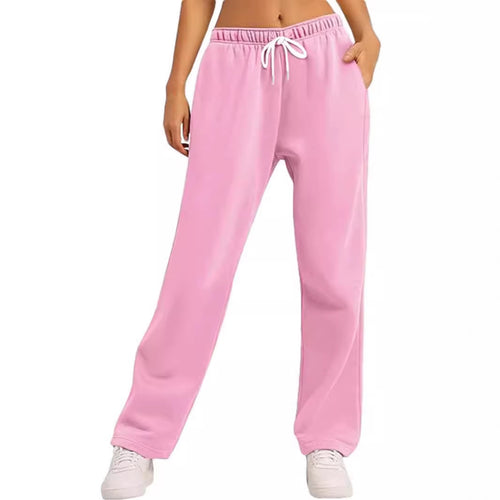 Damen bequeme Sporthose mit elastischem Bund und seitlichen Taschen EB