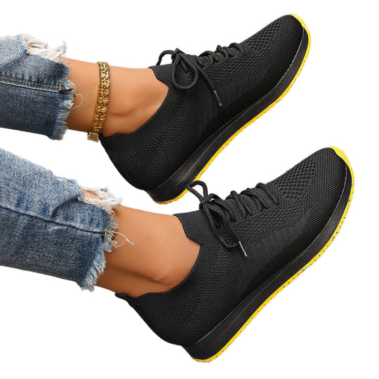 Damen Atmungsaktive Lauf-Sneaker mit elastischem Mesh-Obermaterial EB