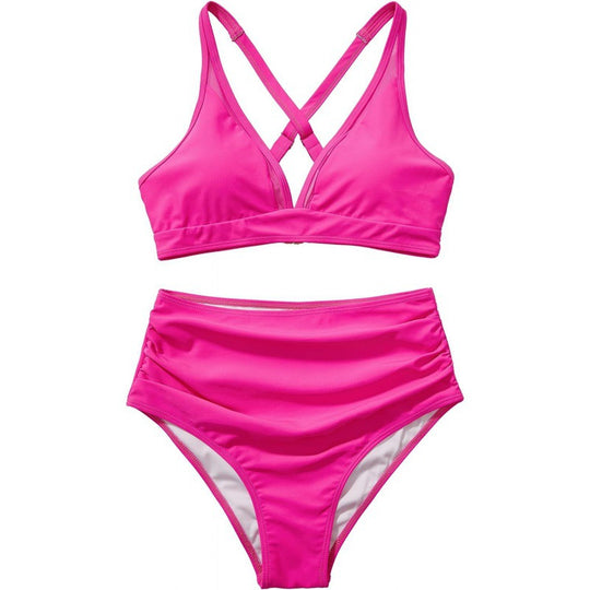 Damen Bikini-Set mit modischem Animalprint und Bicolor-Design EB