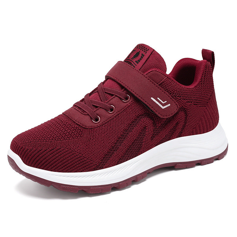 Damen Sportliche Sneakers mit Klettverschluss und atmungsaktivem Mesh-Obermaterial EB