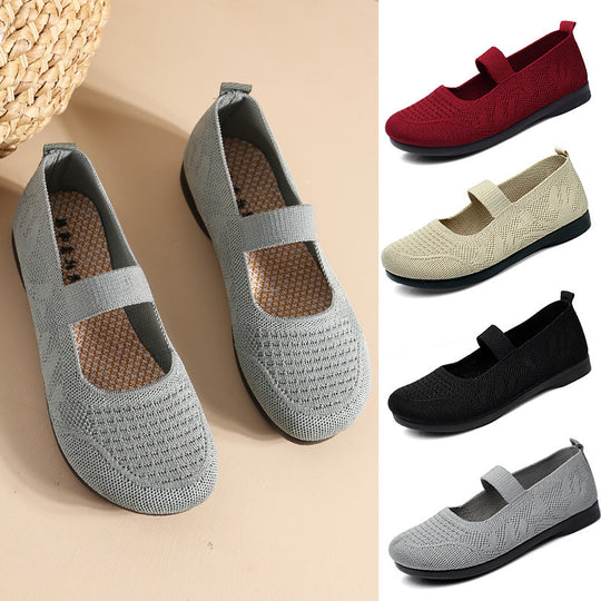 Damen Komfortable Ballerinas mit elastischem Riemen EB