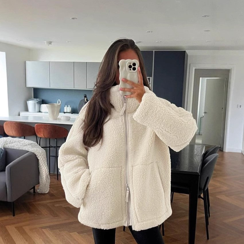 Damen kuschelige Fleecejacke EB