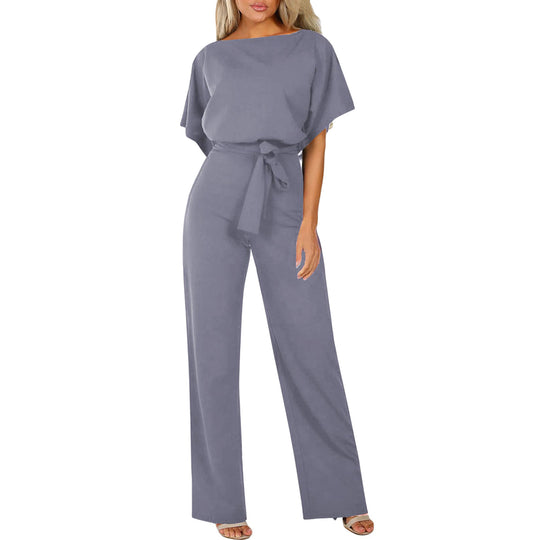 Damen elegantes Set bestehend aus fließender Bluse und weit geschnittenen Hosen EB