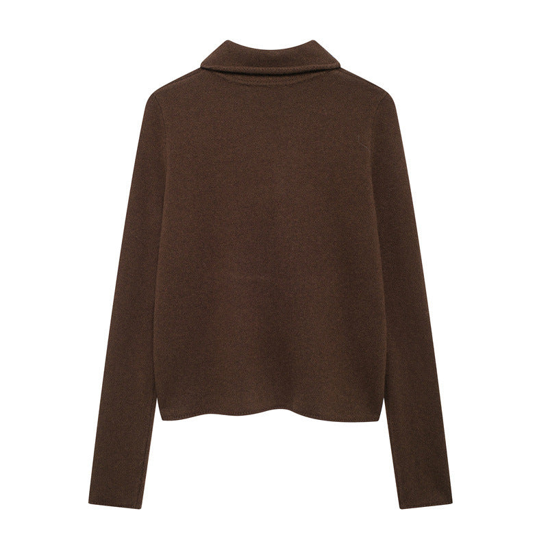 Damen klassische Wolljacke mit großen Knöpfen EB