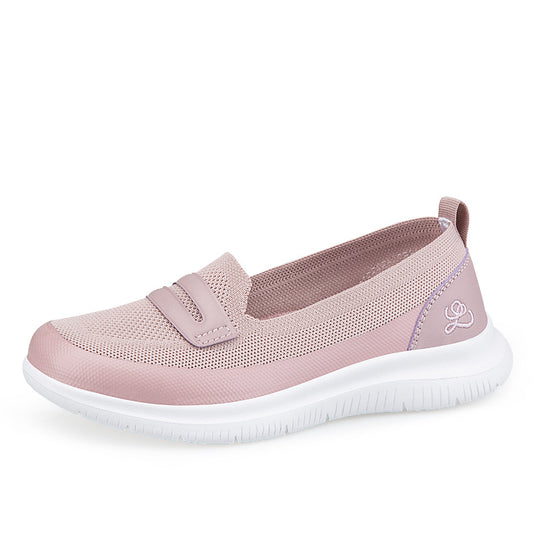Damen Bequeme Slip-On Sneakers mit atmungsaktiver Mesh-Oberfläche EB