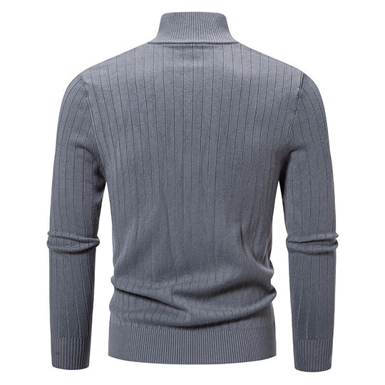 Herren Strickpullover mit modernem Reißverschluss und Rippenstruktur EB