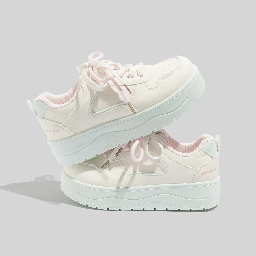 Damen Plattform Sneakers mit atmungsaktiver Oberfläche und gepolsterter Dämpfung EB