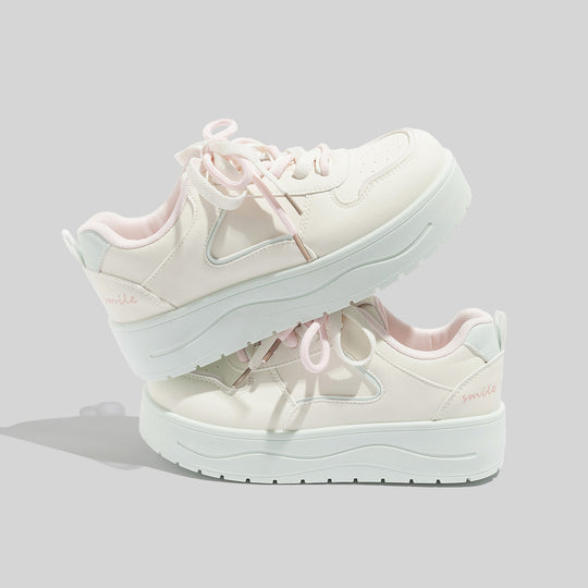 Damen Plattform Sneakers mit atmungsaktiver Oberfläche und gepolsterter Dämpfung EB