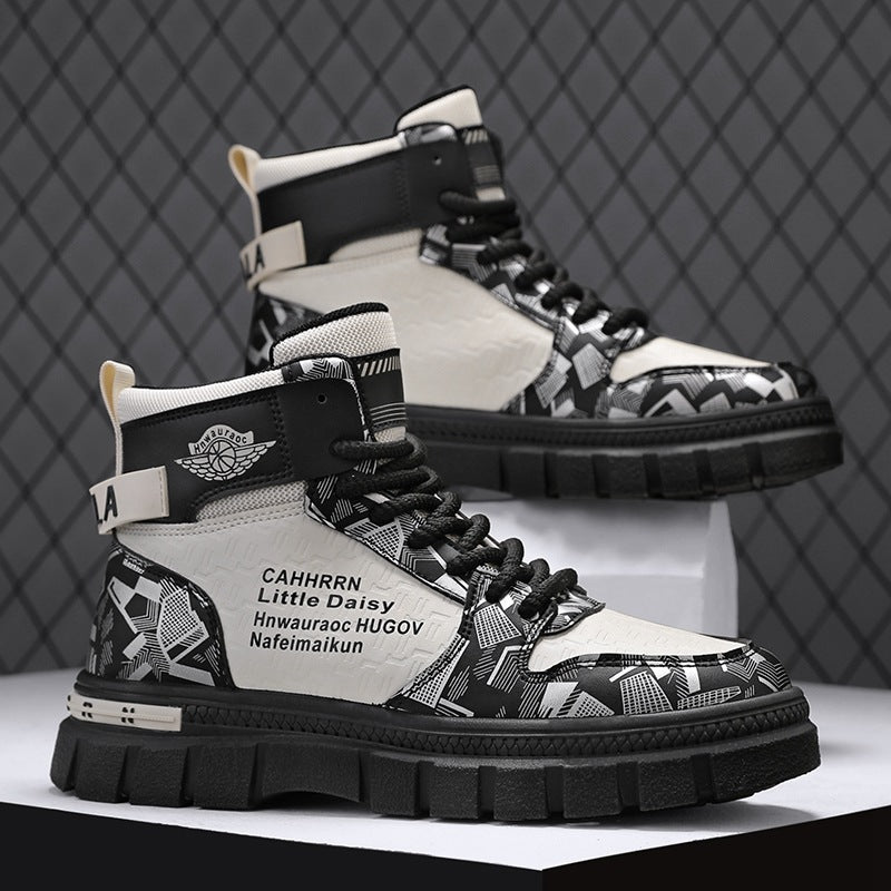Damen Hochwertige Sneaker mit geometrischem Muster und strapazierfähiger Sohle EB