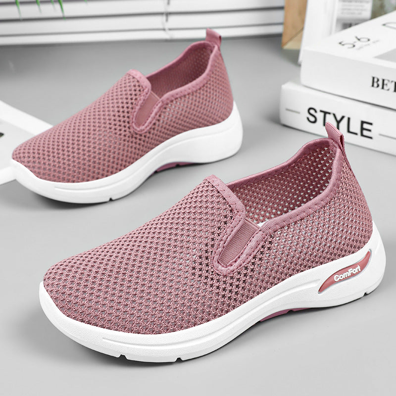 Damen Atmungsaktive Slip-On Sneakers mit elastischem Band EB
