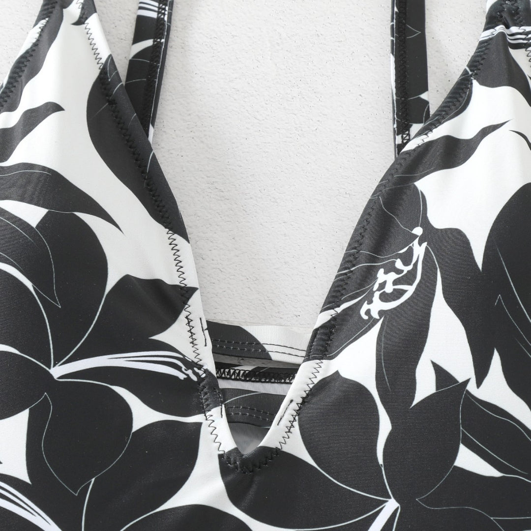 Damen Einteiler Badeanzug mit floralem Design EB